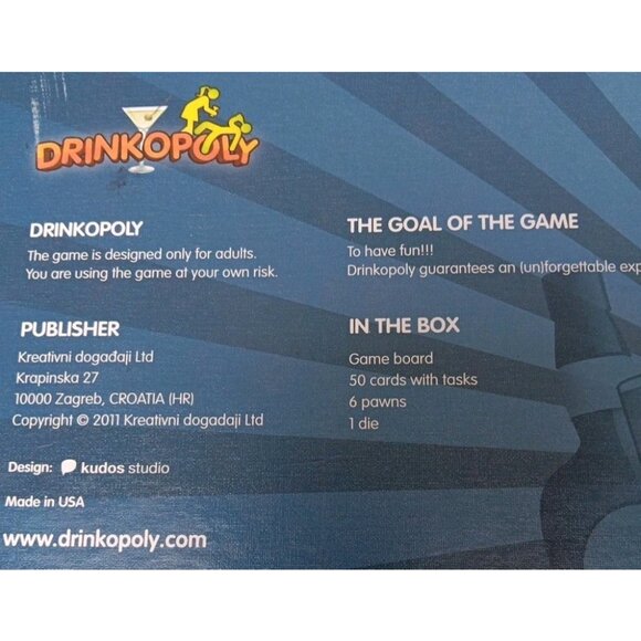 Drinkopoly The Blurriest Game Ever! Adults Only! zthe Blurriest Game Ever - Picture 3 of 14
